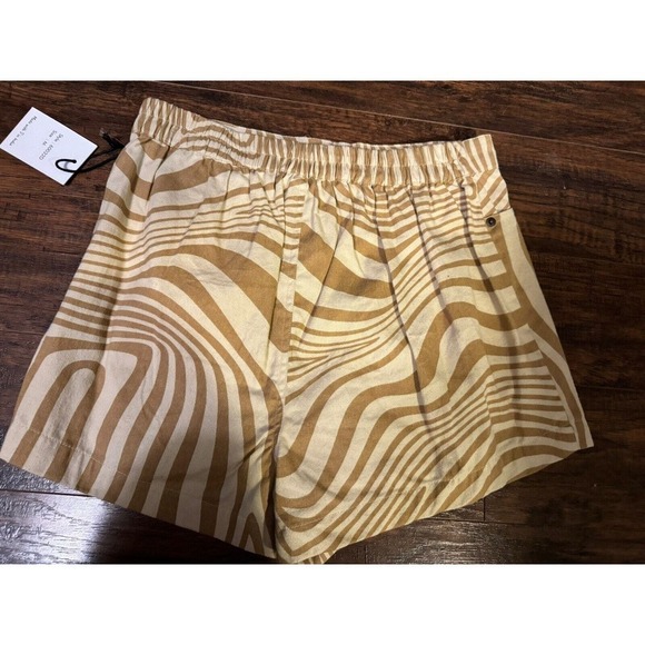 Japan Women’s Brown Beige Zebra Striped Skort Medium 100% Cotton NEW - Picture 5 of 6